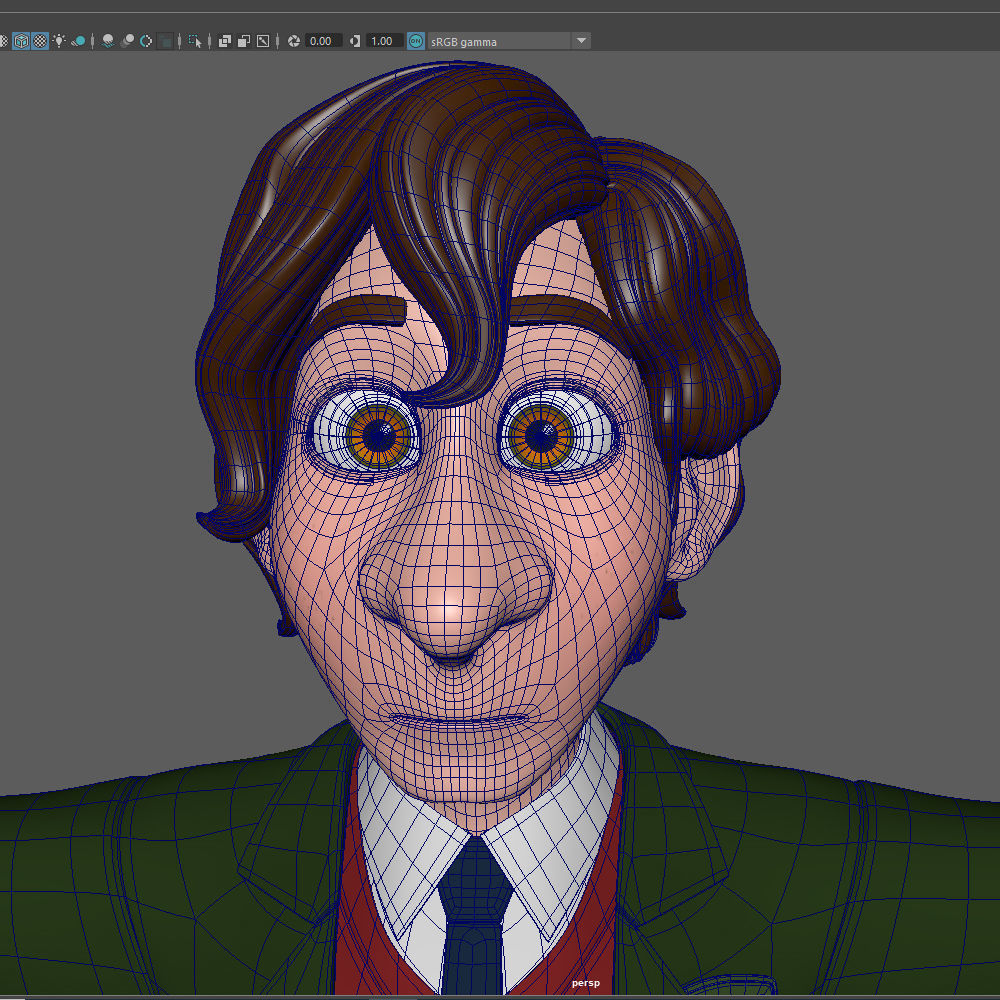 Student young man cartoon 01 3D model_14