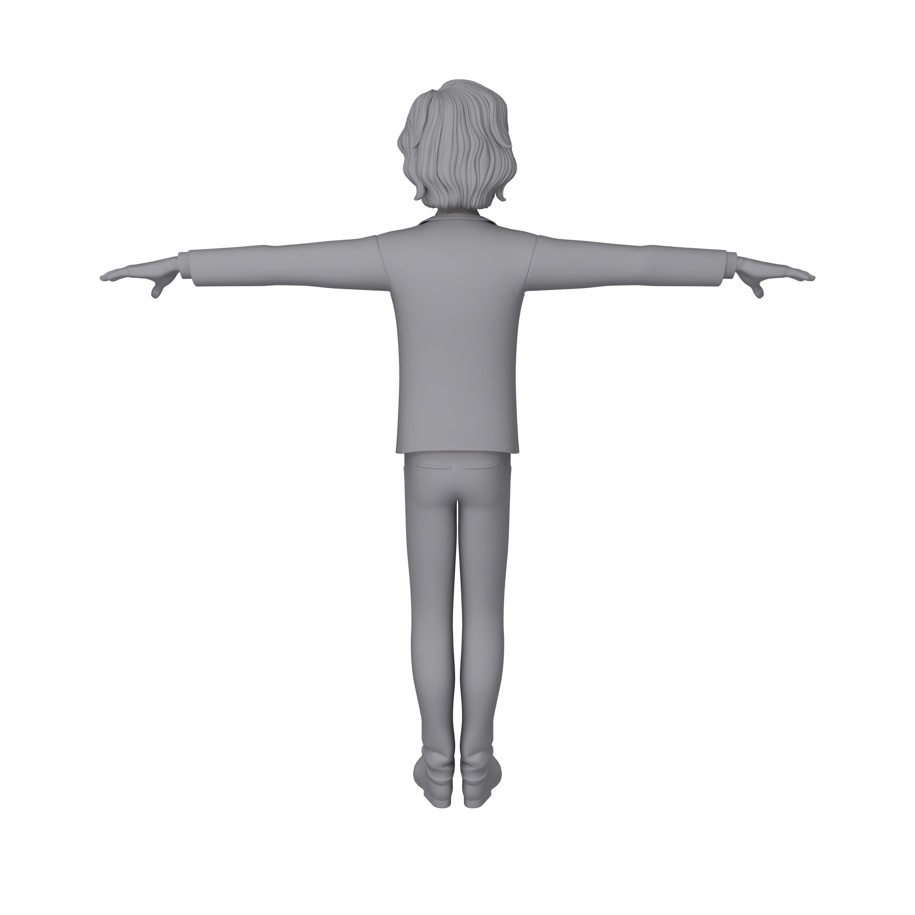 Student young man cartoon 01 3D model_10