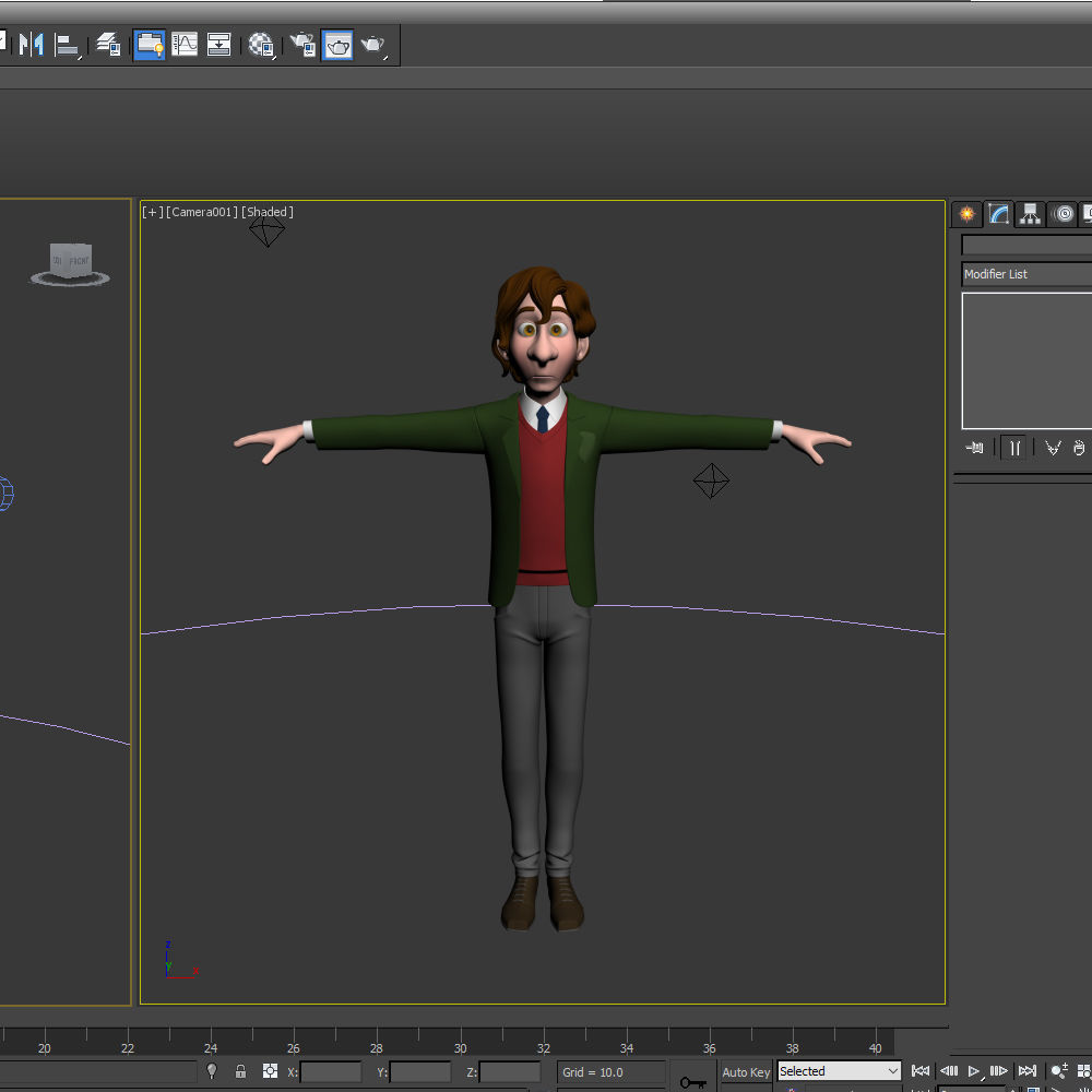 Student young man cartoon 01 3D model_16