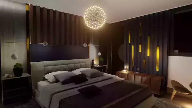 Modern luxurious bedroom