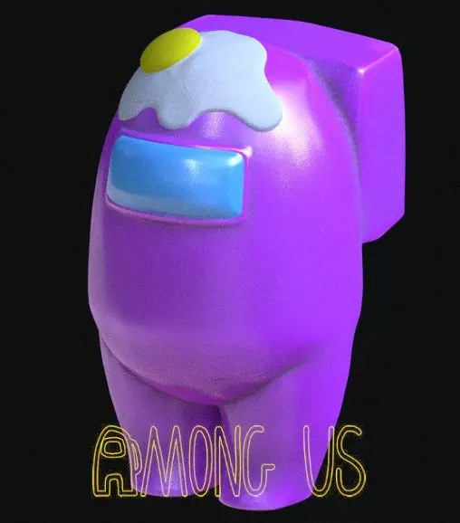 AMONG US fried egg 3D print model