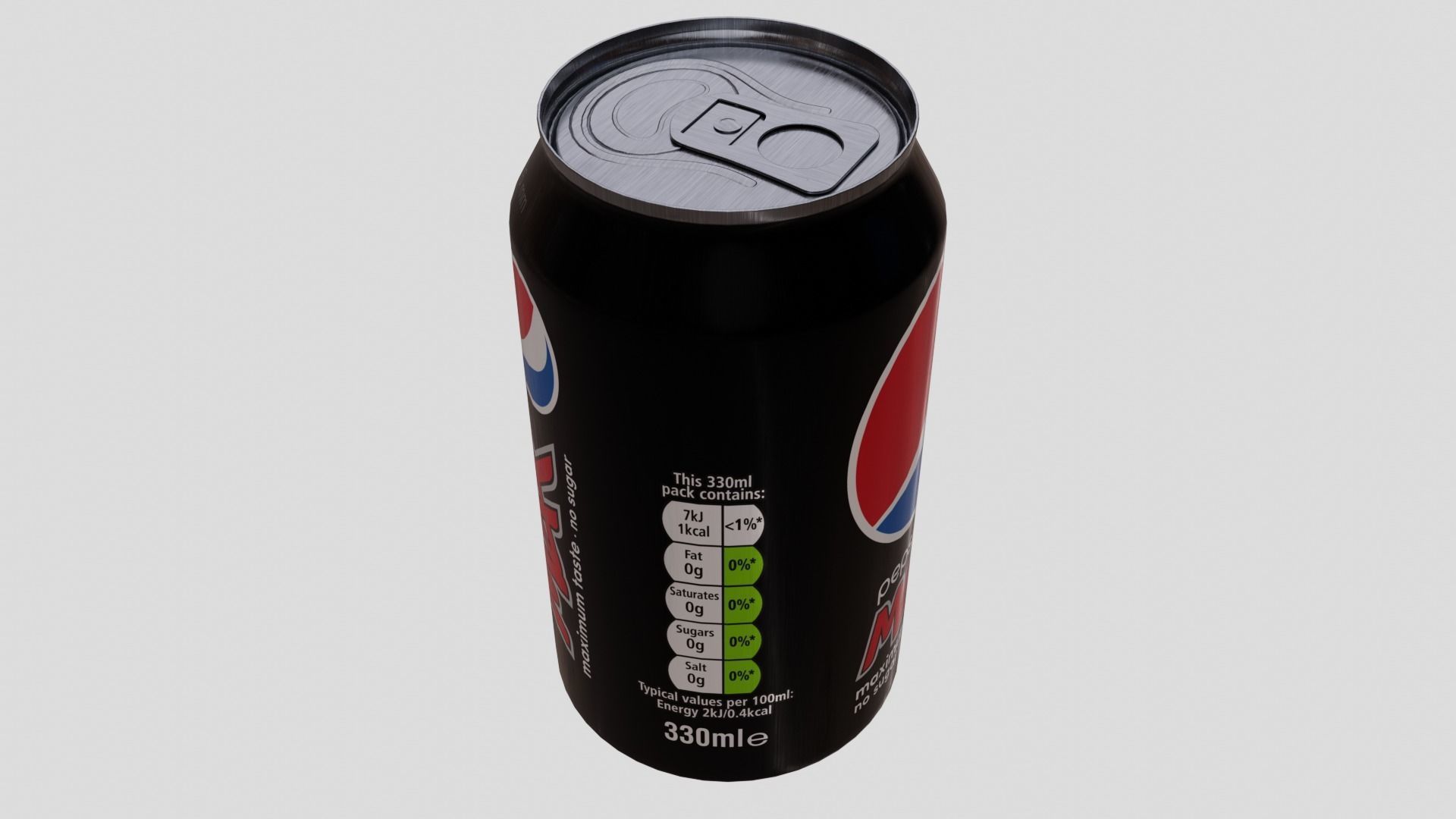 Pepsi Max Can Low-poly 3D model_5