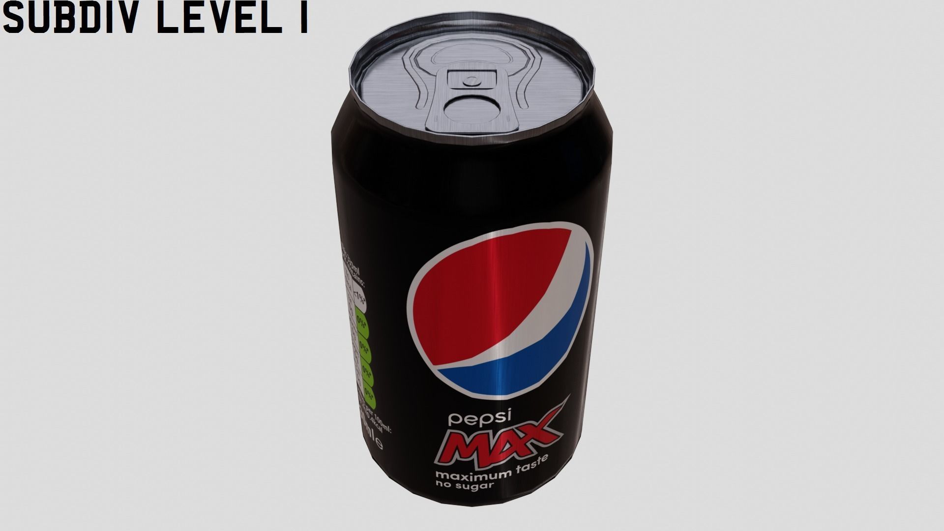Pepsi Max Can Low-poly 3D model_13