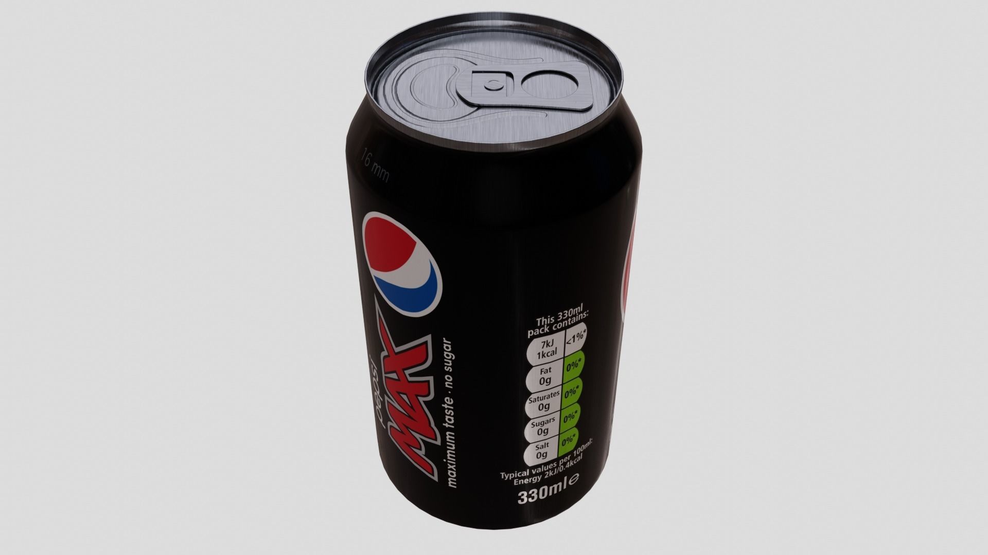 Pepsi Max Can Low-poly 3D model_6