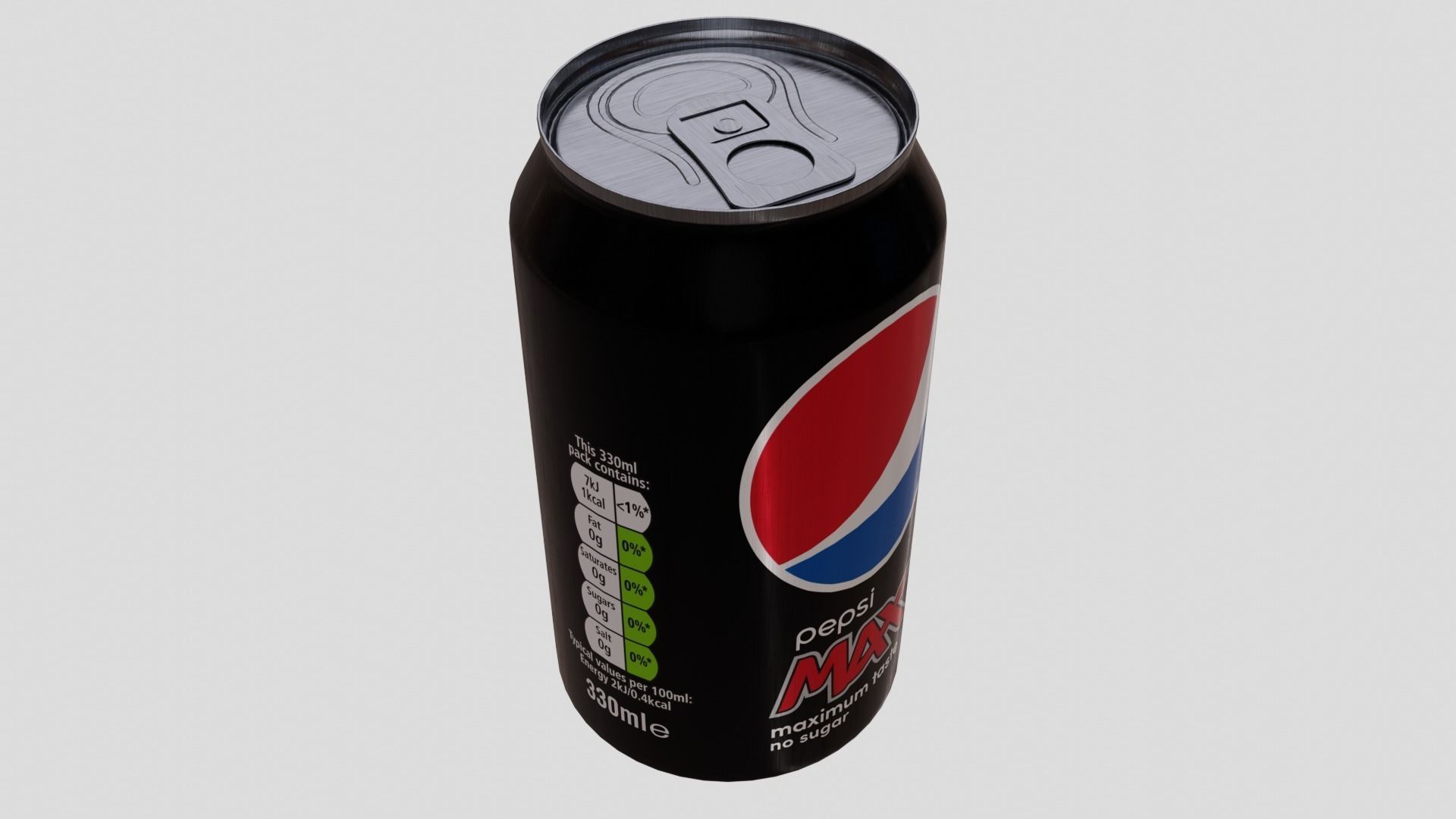 Pepsi Max Can Low-poly 3D model_4