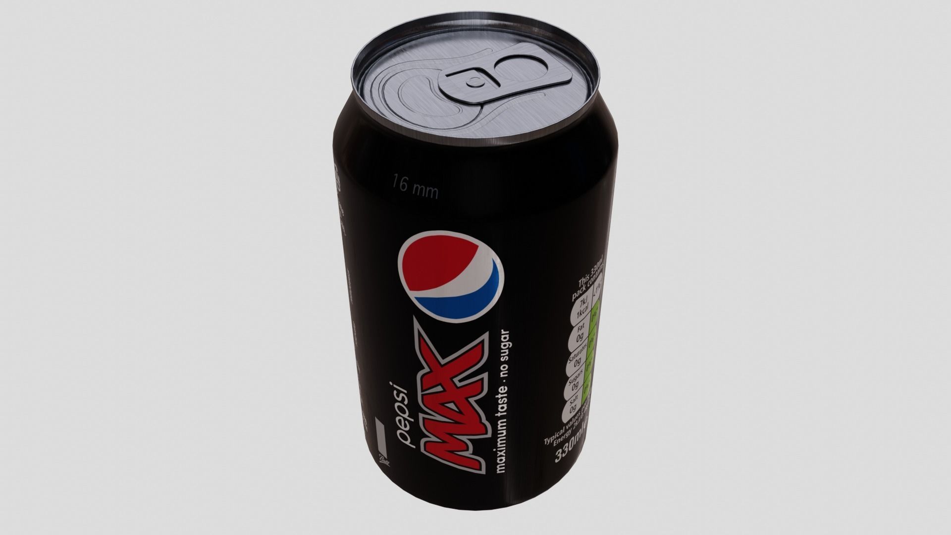 Pepsi Max Can Low-poly 3D model_7