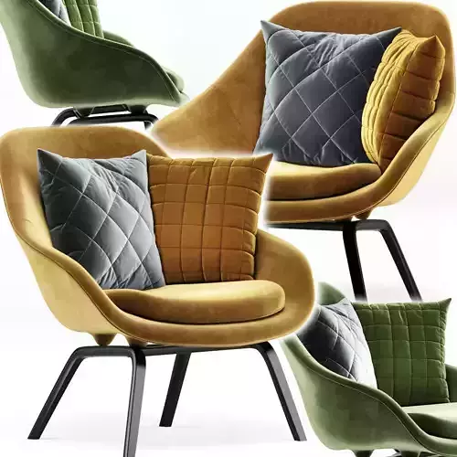 Armchair two lounge chairs velvet