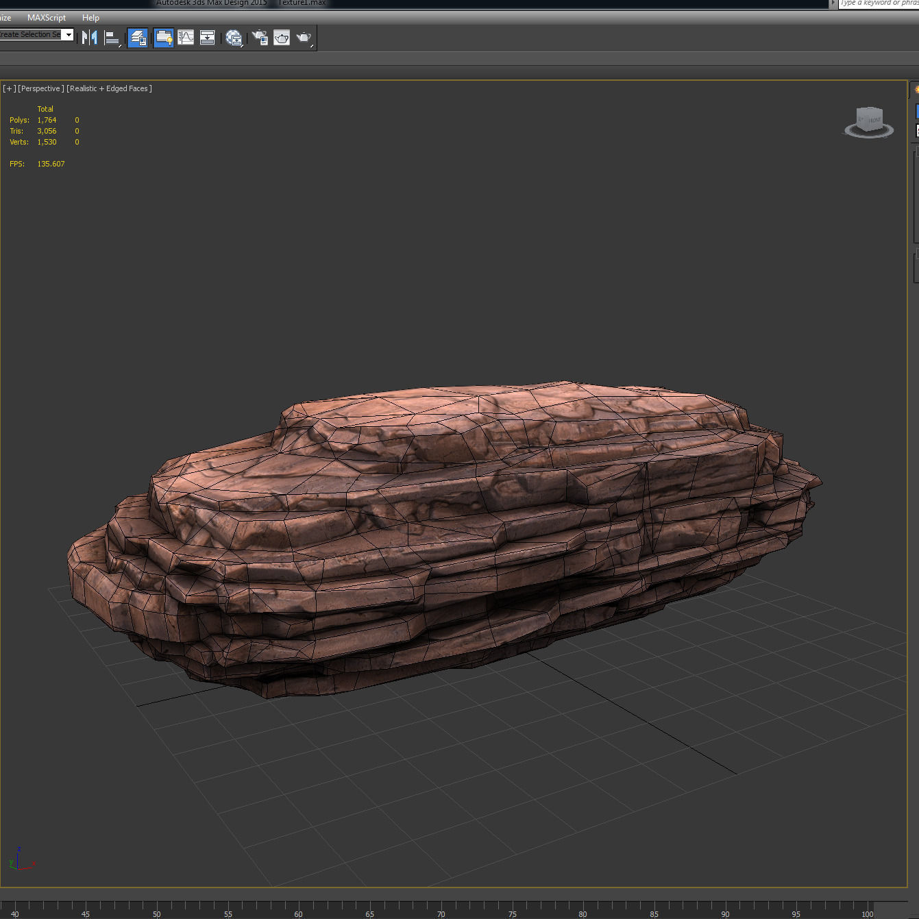 Layered Rock Low-poly 3D model_6