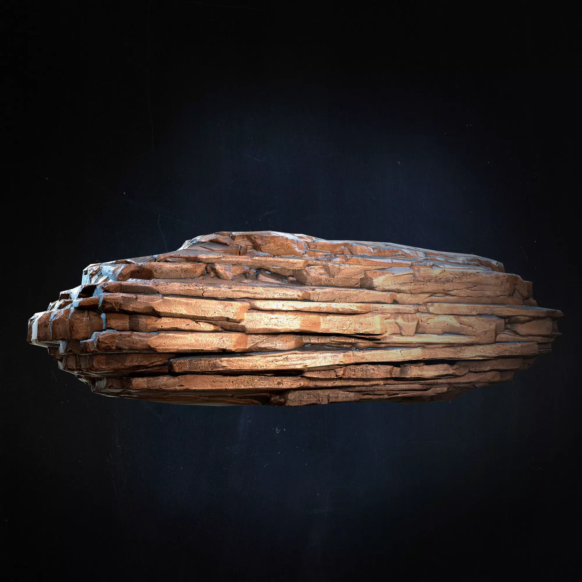 Layered Rock Low-poly 3D model_0