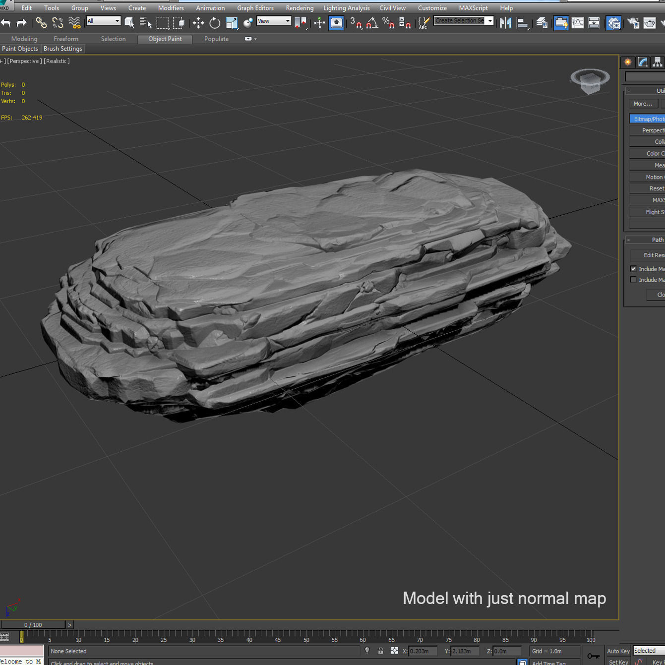 Layered Rock Low-poly 3D model_4