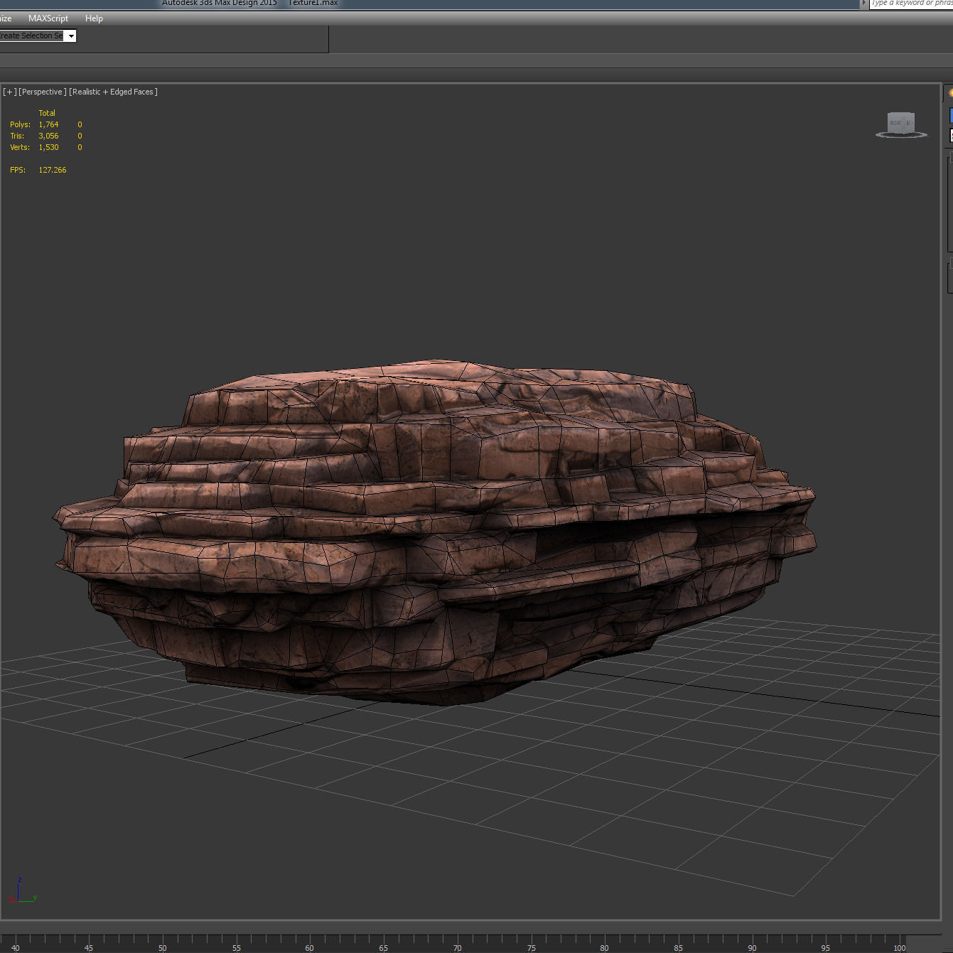 Layered Rock Low-poly 3D model_7