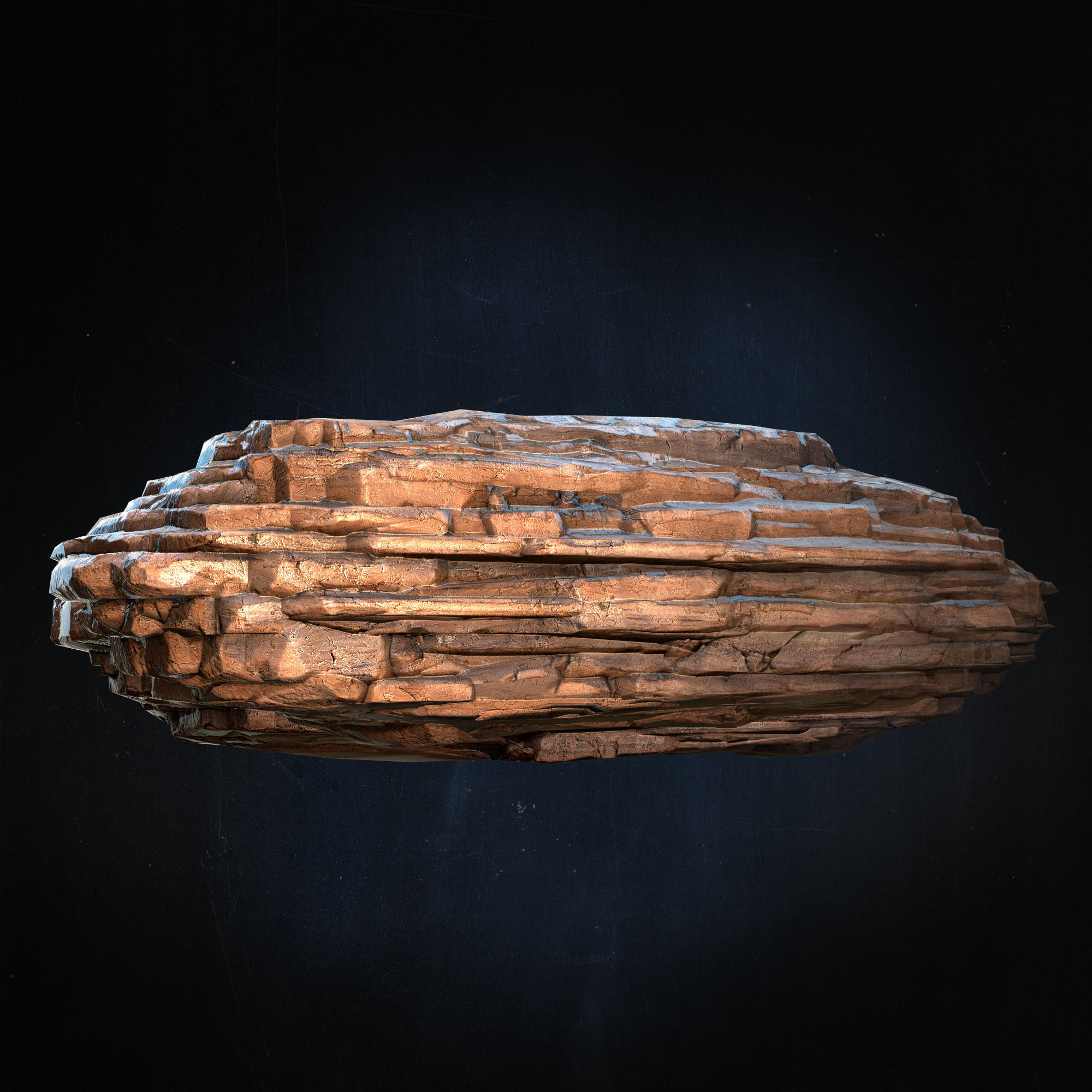 Layered Rock Low-poly 3D model_2