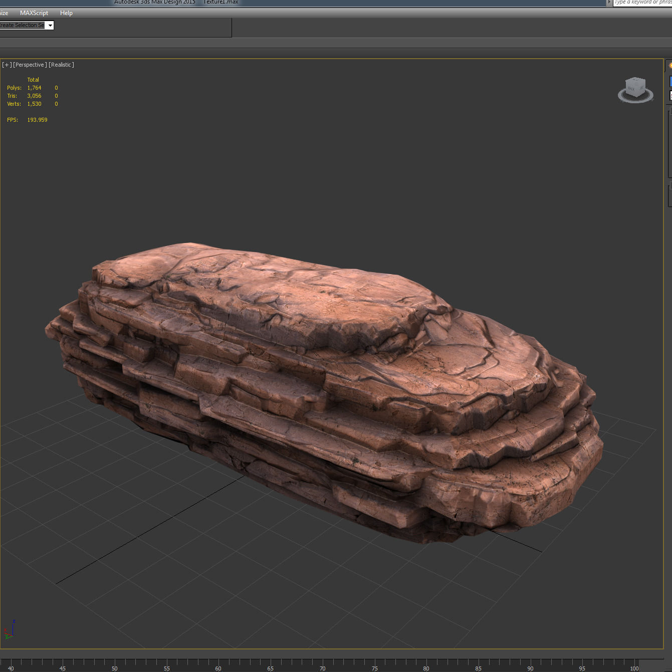 Layered Rock Low-poly 3D model_5