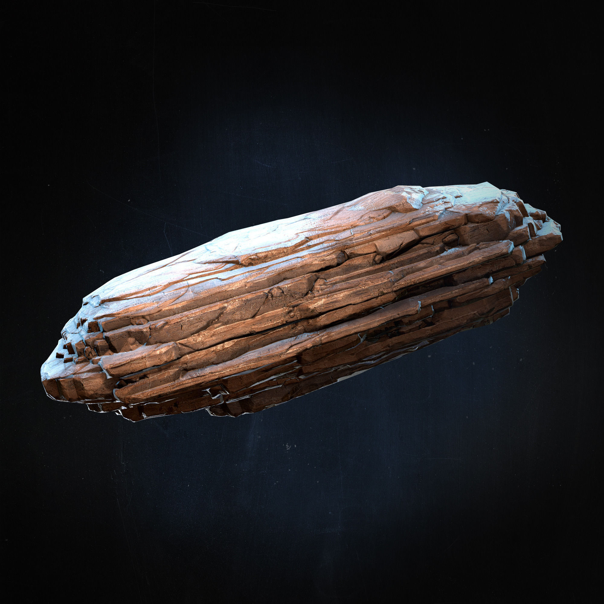 Layered Rock Low-poly 3D model_1
