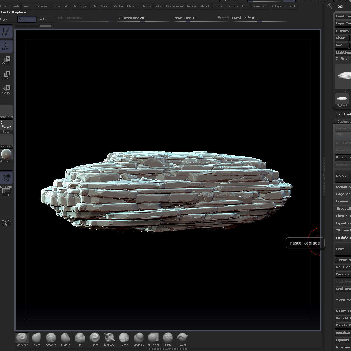 Layered Rock Low-poly 3D model_8
