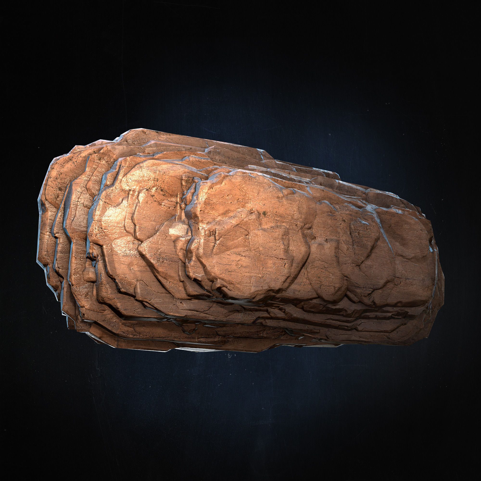 Layered Rock Low-poly 3D model_3