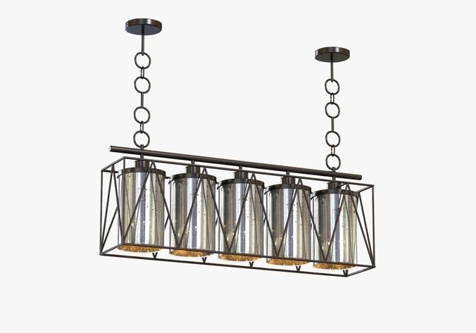 Currey MARMANDE RECTANGULAR chandelier 3D model