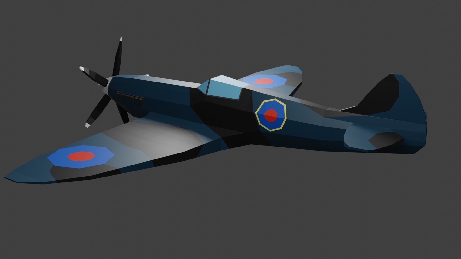 Supermarine Spitfire Low-poly 3D model_4
