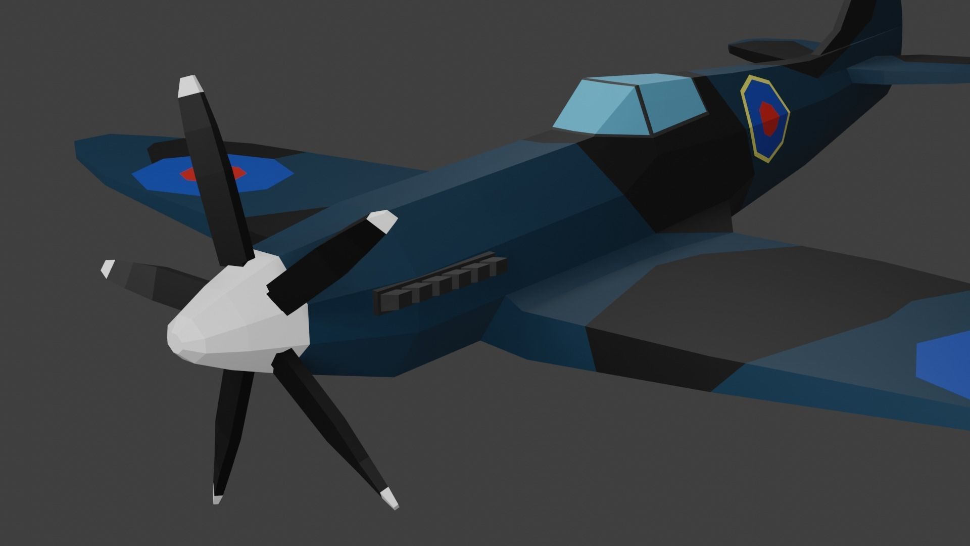 Supermarine Spitfire Low-poly 3D model_6