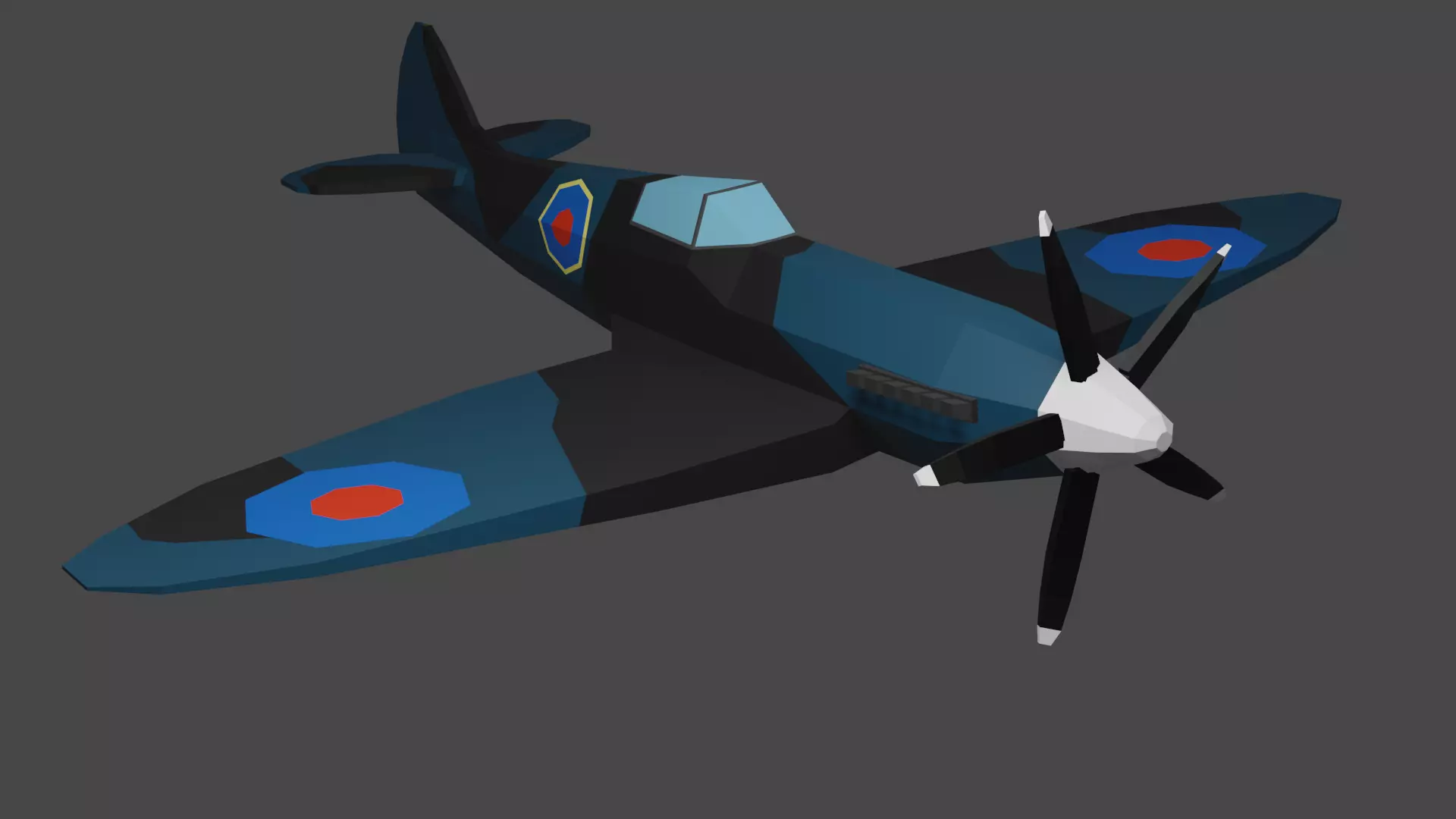 Supermarine Spitfire Low-poly 3D model_0