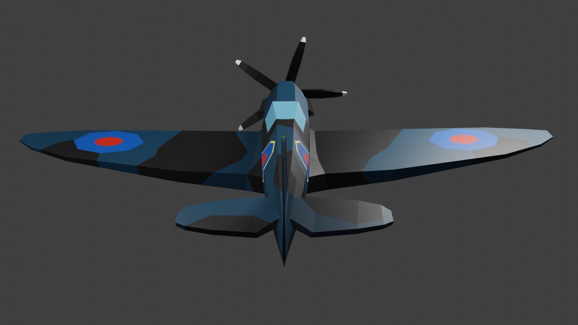 Supermarine Spitfire Low-poly 3D model_3