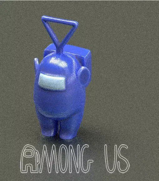 AMONG US teletubbies Tinky Winky 3D print model_0