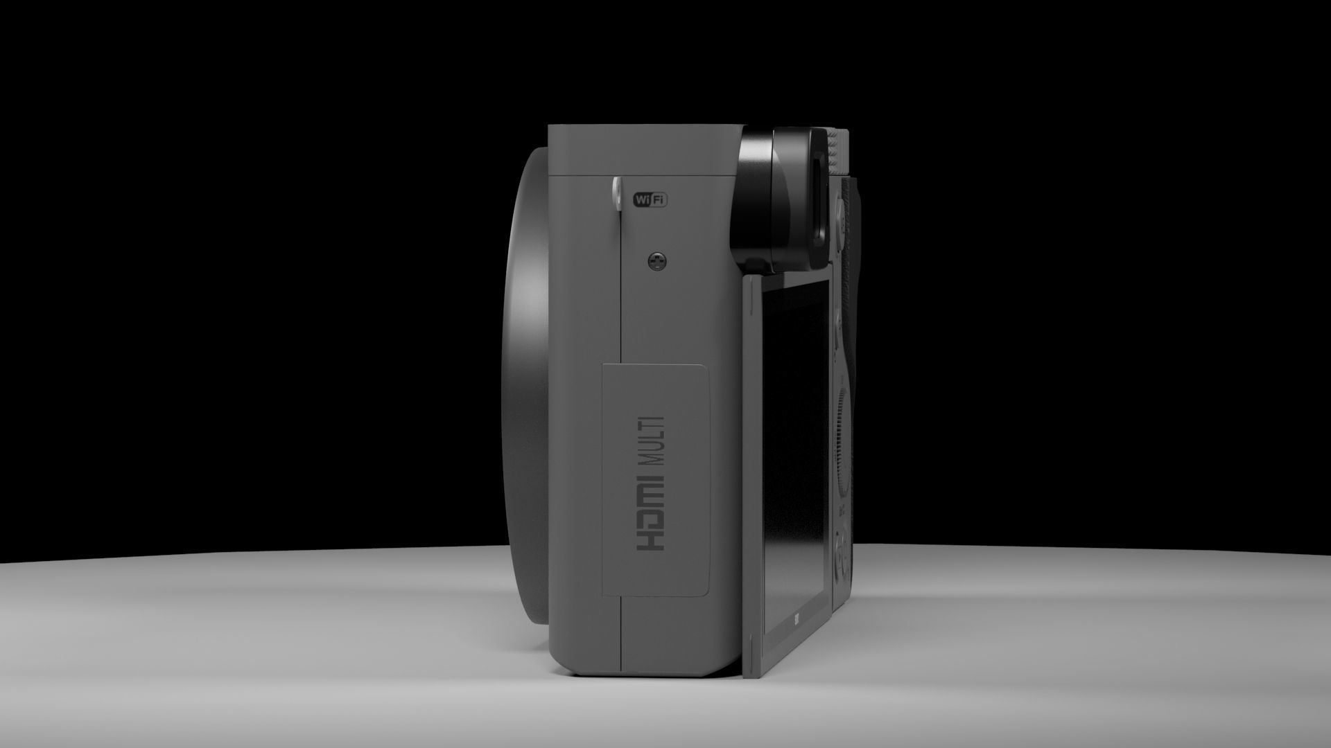 black and silver Camera Sony A6000  3D model_6