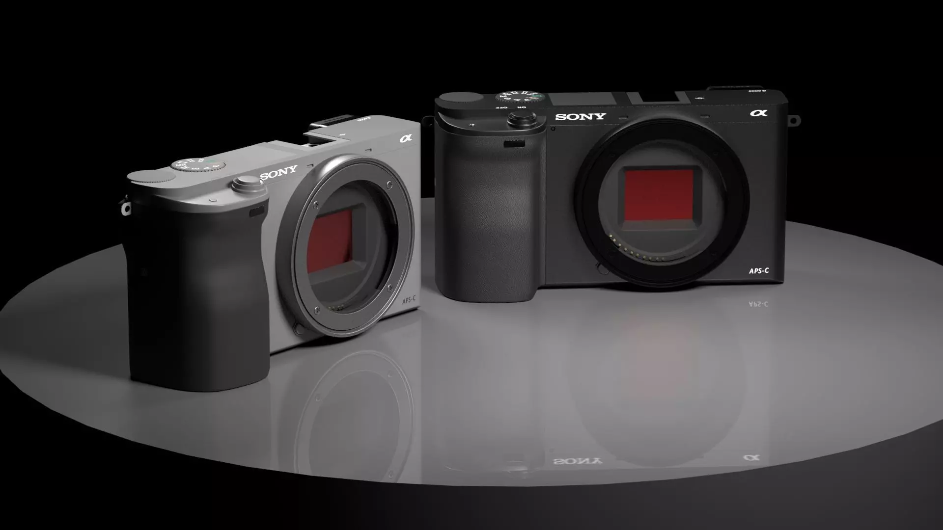black and silver Camera Sony A6000  3D model_0