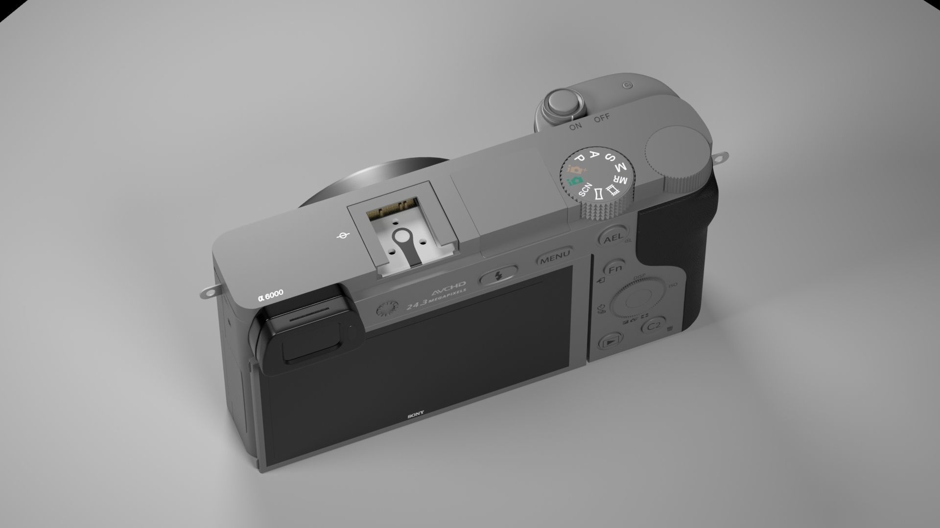 black and silver Camera Sony A6000  3D model_5