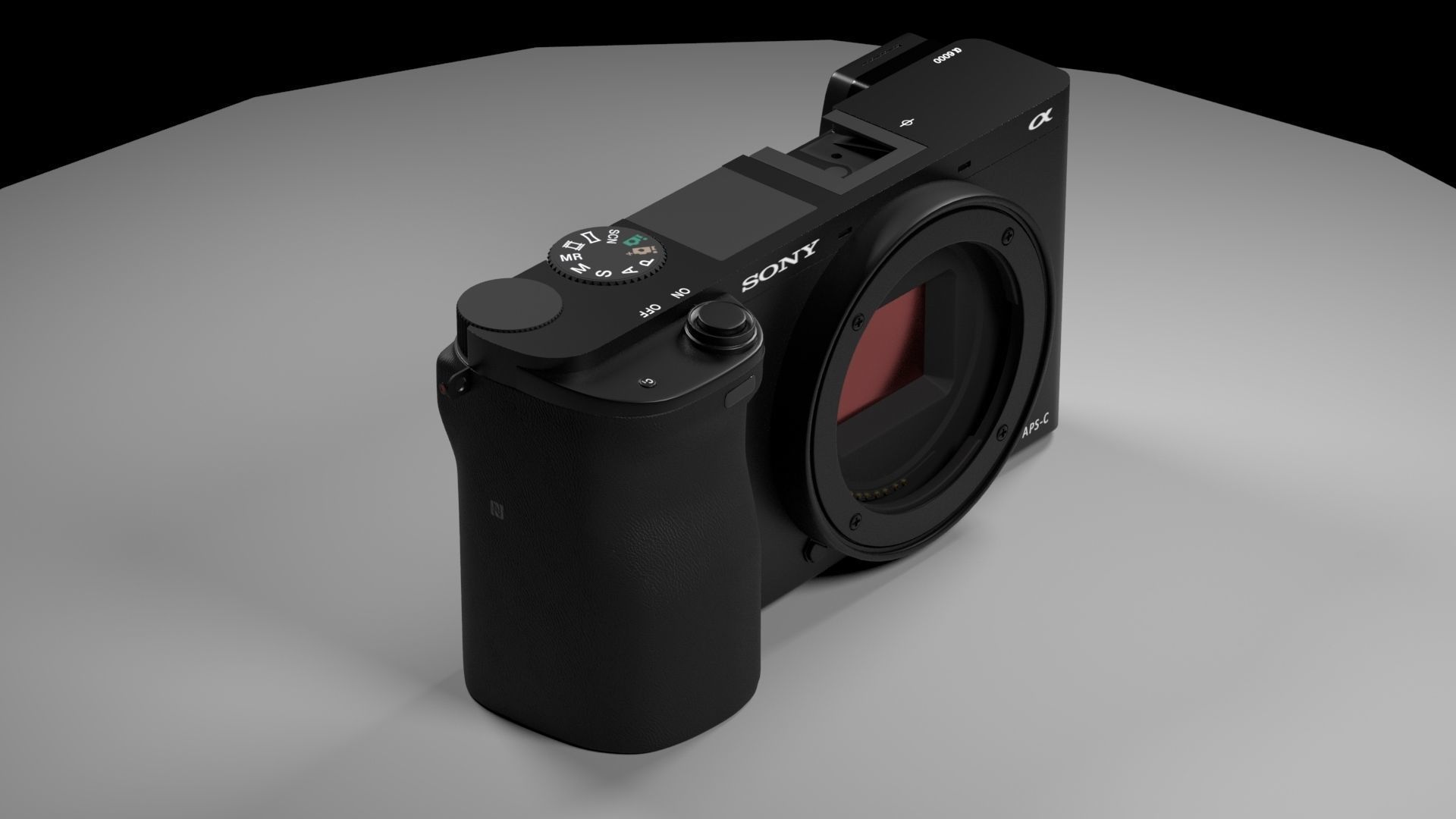 black and silver Camera Sony A6000  3D model_11