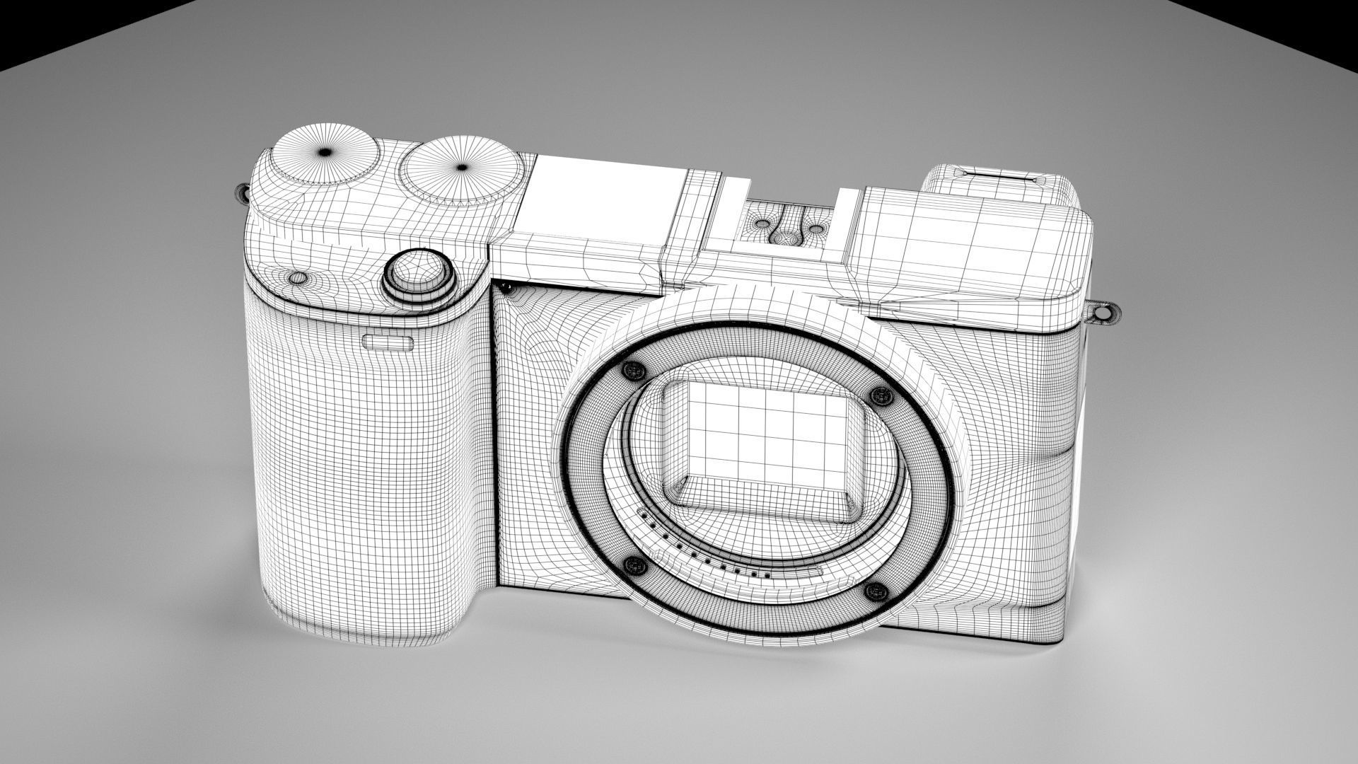 black and silver Camera Sony A6000  3D model_21