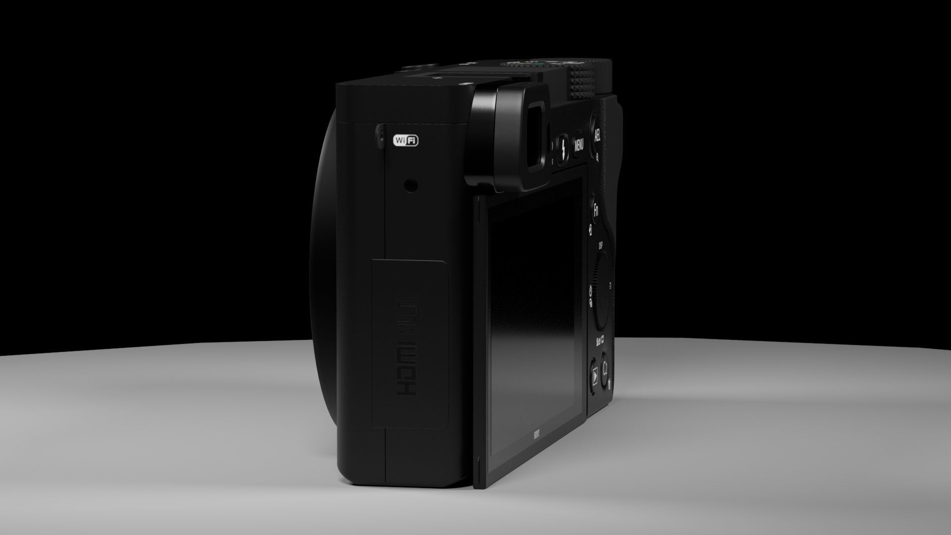 black and silver Camera Sony A6000  3D model_9