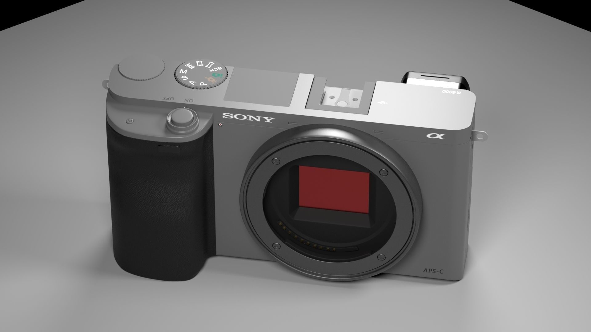 black and silver Camera Sony A6000  3D model_8