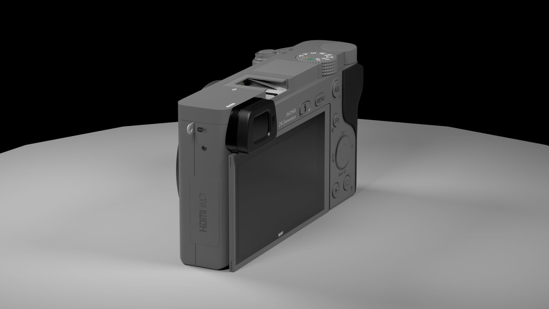 black and silver Camera Sony A6000  3D model_14