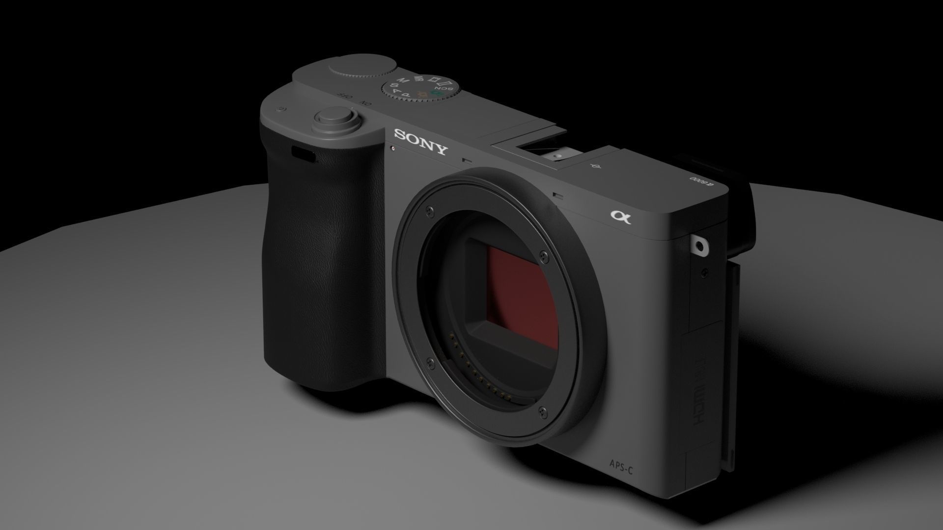 black and silver Camera Sony A6000  3D model_13