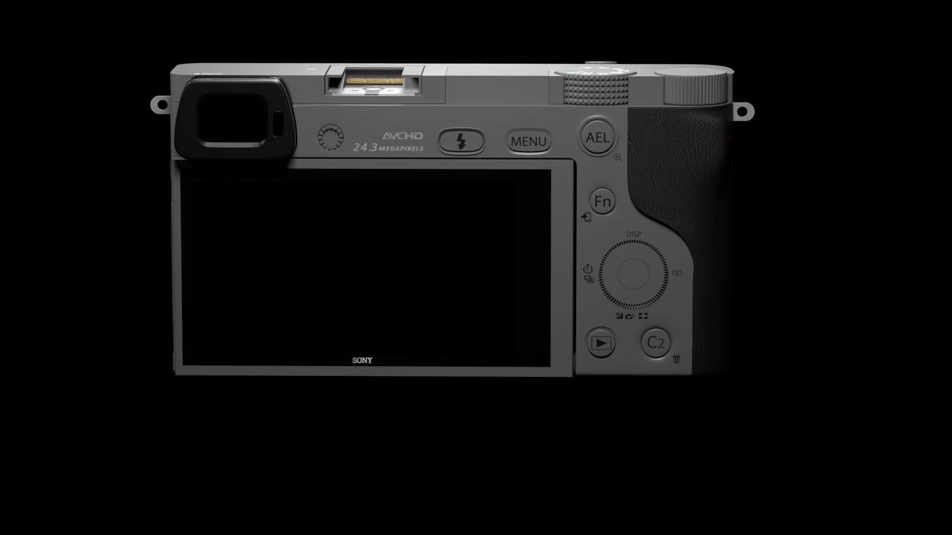black and silver Camera Sony A6000  3D model_17