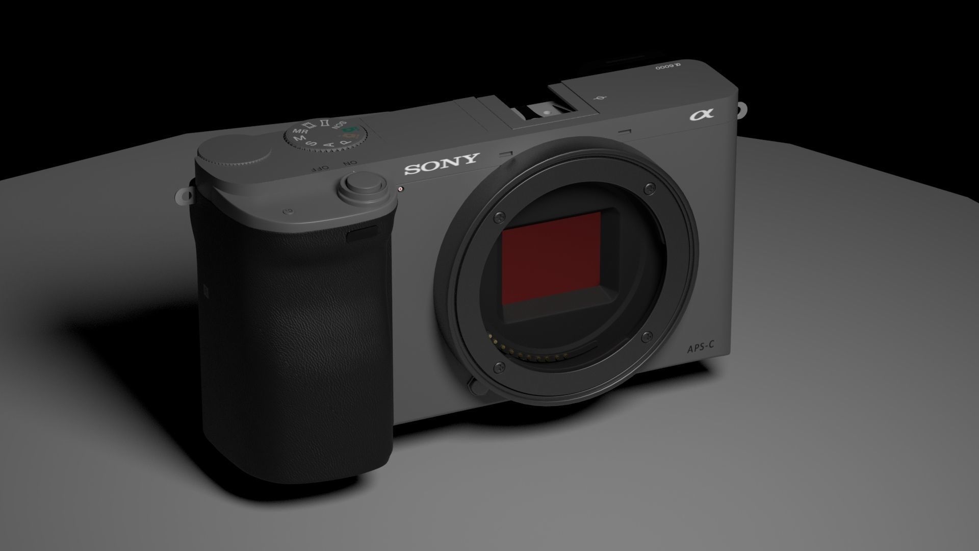 black and silver Camera Sony A6000  3D model_2