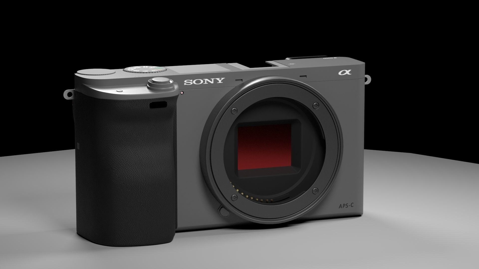 black and silver Camera Sony A6000  3D model_20
