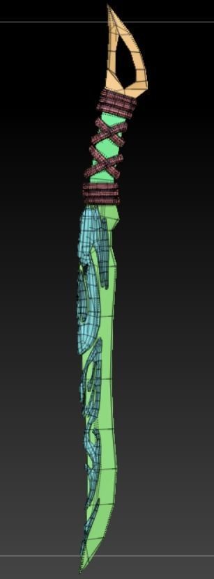 Dragon Sword Game Ready Low-poly 3D model_1