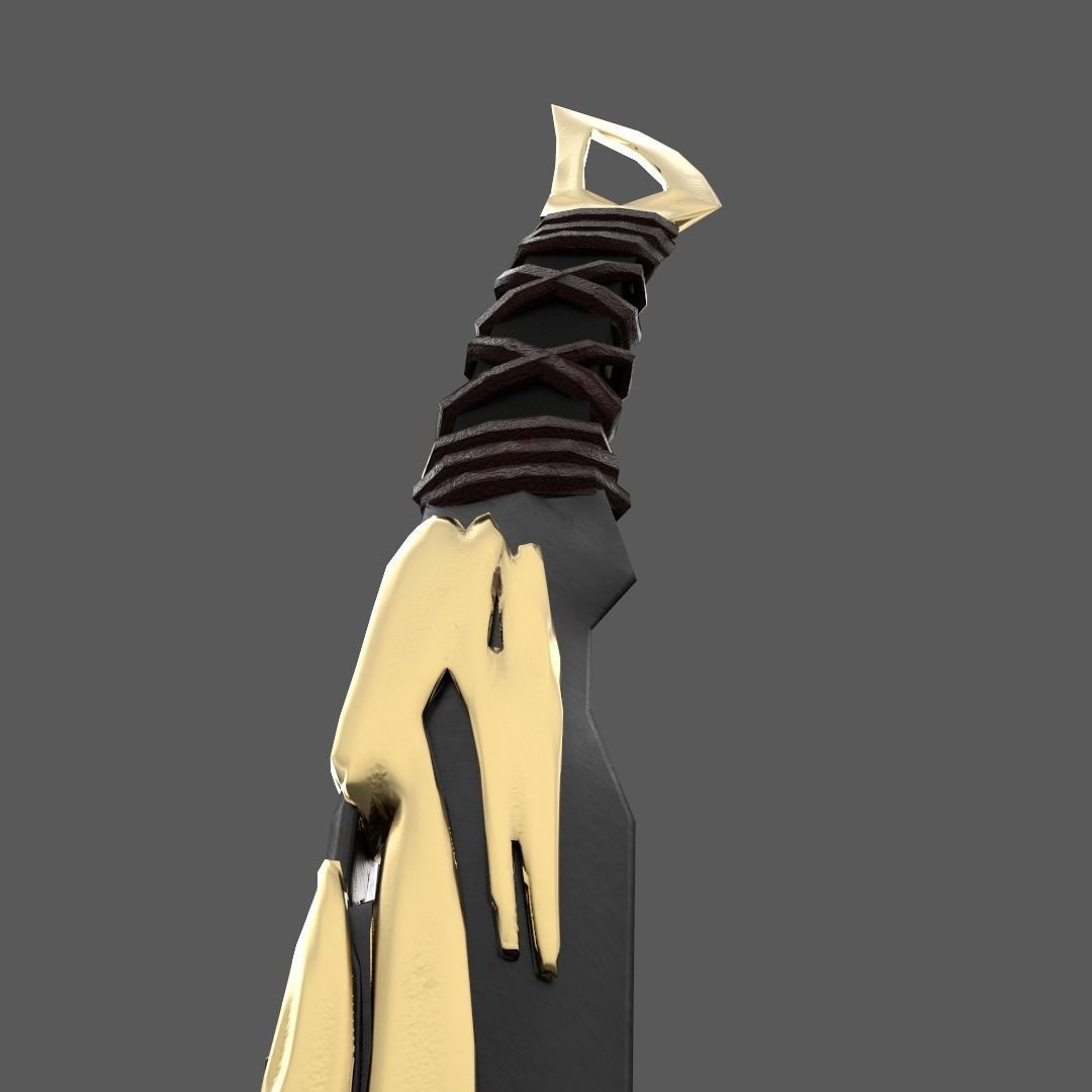 Dragon Sword Game Ready Low-poly 3D model_2