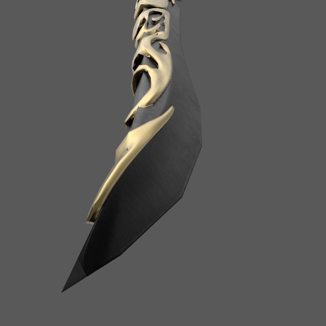 Dragon Sword Game Ready Low-poly 3D model_3