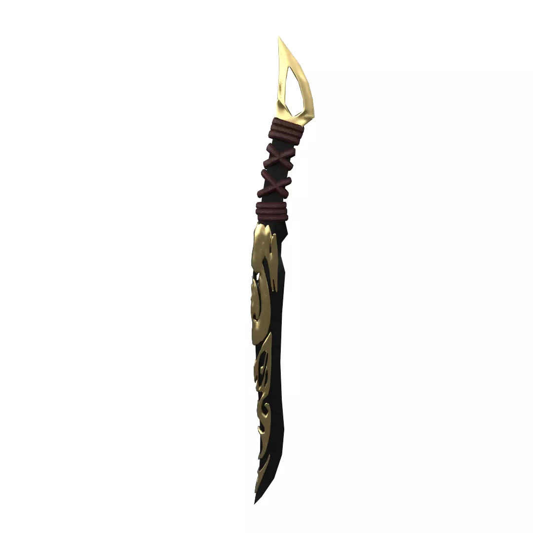 Dragon Sword Game Ready Low-poly 3D model_0