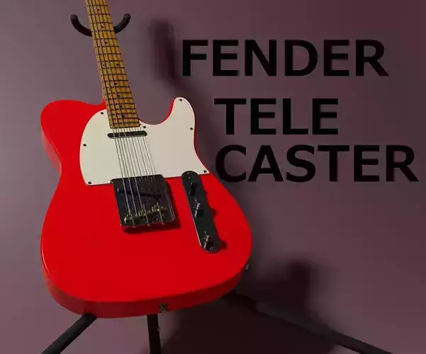 Fender TeleCaster Red 3D model