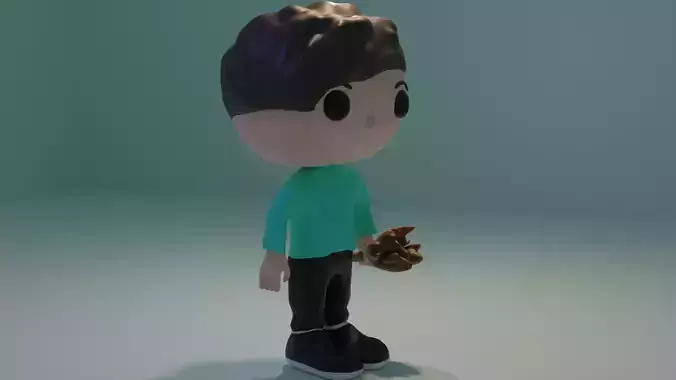 Pop Funko type character with weapon