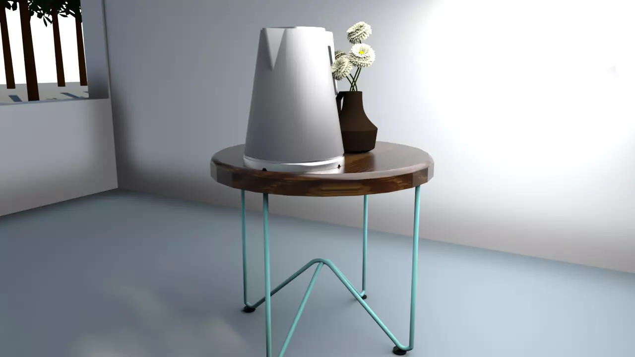 Small table 3D model Low-poly 3D model_0