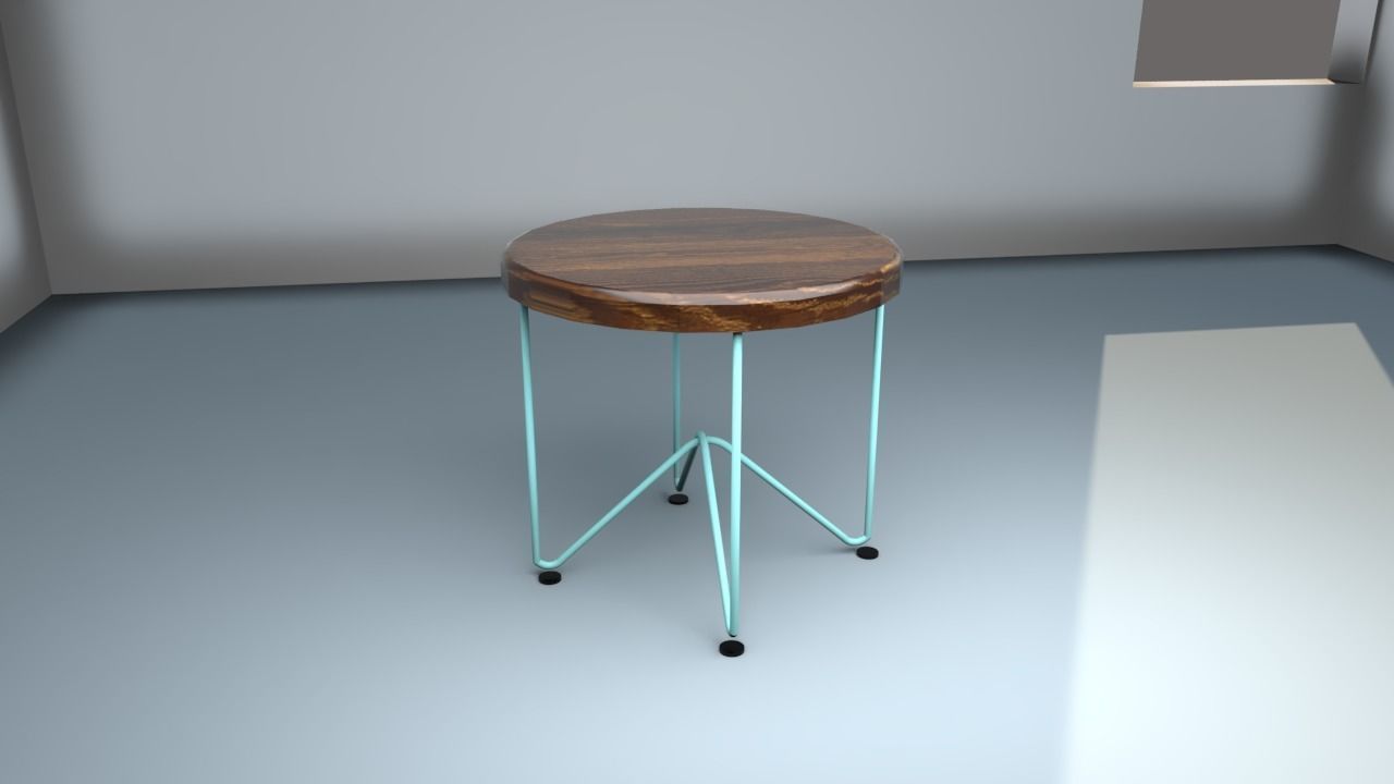 Small table 3D model Low-poly 3D model_1