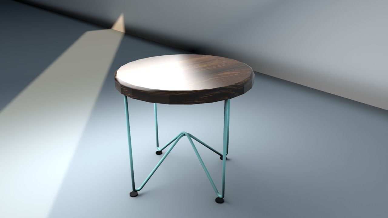 Small table 3D model Low-poly 3D model_2