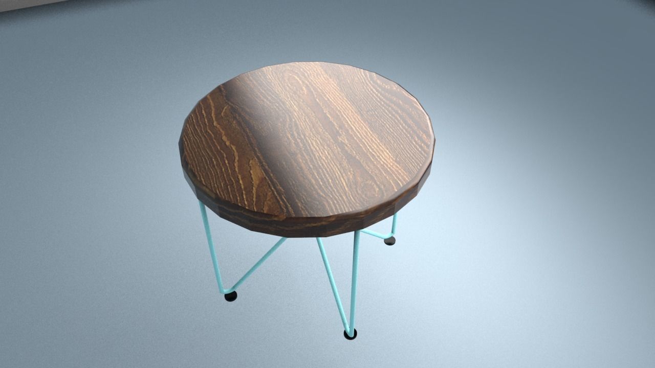 Small table 3D model Low-poly 3D model_4