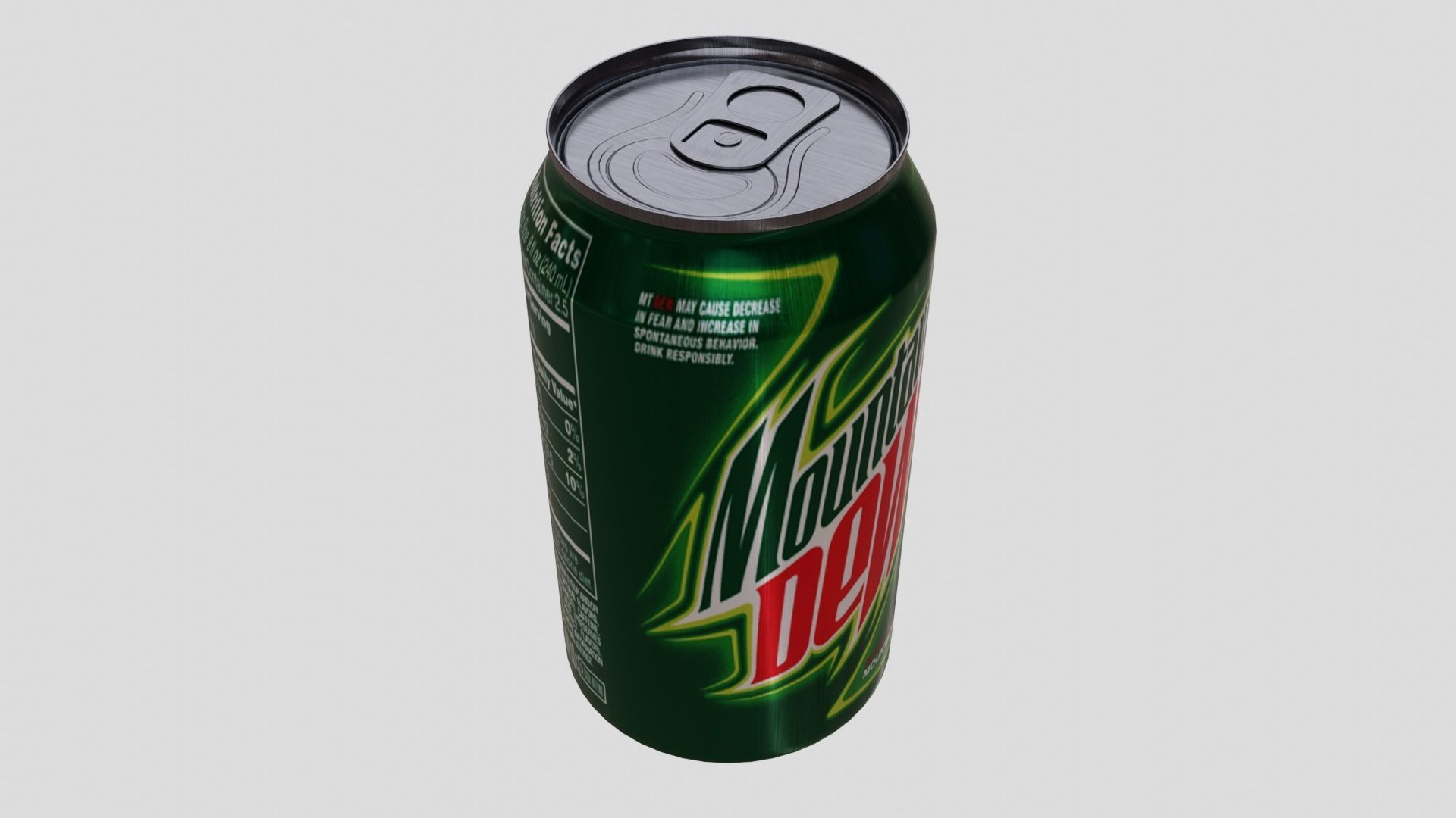 Mountain Dew Can Low-poly 3D model_5