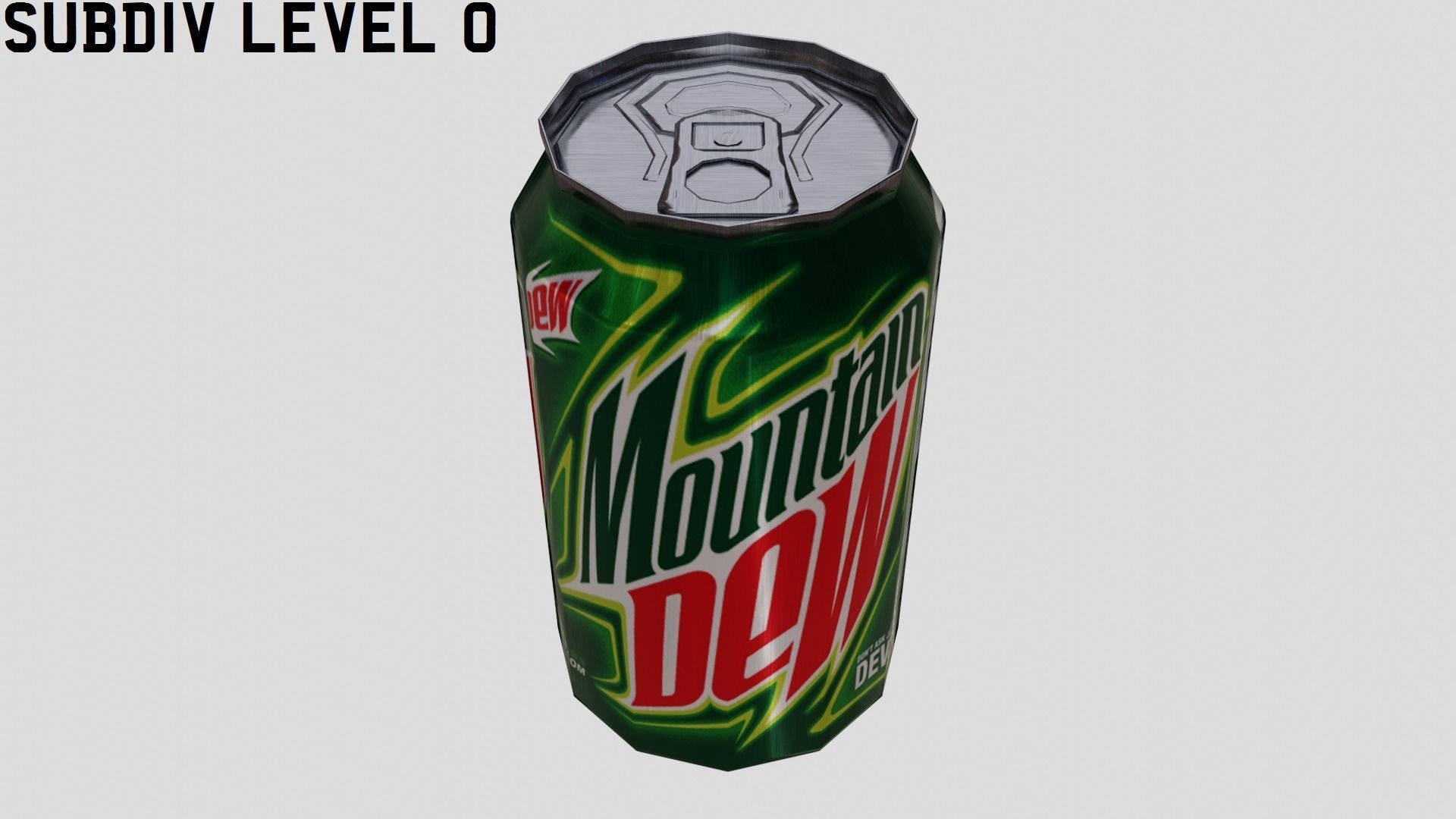 Mountain Dew Can Low-poly 3D model_12